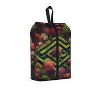 Coral Maze Printed Travel Shoe Storage Bag Waterproof Jacquard Fabric is Lightweight, with Strong Handle and Central Zipper.