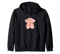 Coral My Own Twin Coral Color Graphic Zip Hoodie
