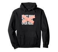 Coral Not Over Here Coral Color Graphic Pullover Hoodie