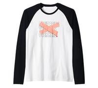 Coral Not Over Here Coral Color Graphic Raglan Baseball Tee