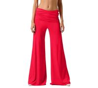 Coral Orange Black Ruched Yoga Trousers for Women UK White Blue Plain Wide Leg Lounge Trousers with Loose Fit Ruffled Waistband Bottoms for Yoga Sports and Everyday Women's Lounge Pants xs XXS 2XL