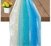 Coral Pattern Cotton Linen Rectangle Table Runners - Summer Theme Beach Starfish Coastal Modern Geometric Coffee Table Runner Dresser Scarves for Wedding Party Banquet Dinning Kitchen (33 * 183cm,#2)
