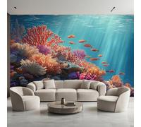 Coral Photo Wallpaper, Marine Life Underwater World Wallpaper Mural, 150X105cm Wall Paper for Bedroom Living Room, Non-Woven Wall Mural Room Decor EL&D55
