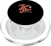 Coral Pilot Of My Own Time Coral Color Graphic PopSockets PopGrip for MagSafe
