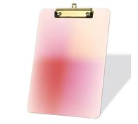Coral Pink Acrylic Clipboard A4 with Gold Low Profile Clip Peach Purple Clip Board Office Accessories Decor Gift Plastic Board for School Teacher Nurses Daughter Girlfriend Woman Students Teens