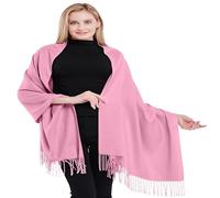 Coral Pink High Grade 100% Cashmere Shawl Wrap Pashmina Hand Made from Nepal NEW(Size: One Size)