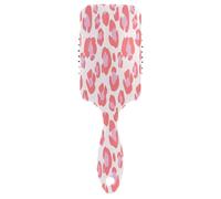 Coral Pink Leopard Print Air Cushion Comb, Anti Static Brush Hair, Healthy Hair Brush Women, Modern Hair Brush