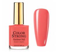 Coral Pink Nail Polish - 10ml Quick Dry Varnish - Peach Summer Nail Strengthener Non Chip - Long Lasting Nail Polish Natural - Glossy Home DIY Manicure & Salon for Women