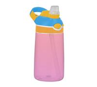 Coral Pink Orchid Gradient Water Bottle for Kids with Straw 16 Oz Tritan 16 Oz Sports Water Bottle Leak Proof Reusable Kids Travel Cup, Portable, Carry Loop