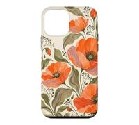 Coral Poppies and Wavy Sage Leaves Case for iPhone 12 mini