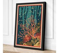Coral Reef Ascendant Coastal Canvas Wall Art Print 18x12 Inch