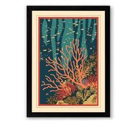 Coral Reef Ascendant Coastal Framed Wall Art Print A3 (42×29.7cm) Black, Wall Decor for Living Room, Bedroom, Office & Home, Ready to Hang, Art Gift