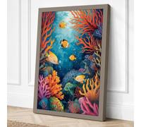 Coral Reef Dreams Tropical Canvas Wall Art Print 24x16 Inch