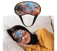 Coral Reef Eye Mask for Sleeping Soft Satin Sleep Shade Cover Blindfold with Elastic Strap Travel Nap Blackout Eye Shade Cover for Women Men