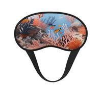 Coral Reef Eye Mask for Sleeping Soft Satin Sleep Shade Cover Blindfold with Elastic Strap Travel Nap Blackout Eye Shade Cover for Women Men
