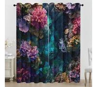 Coral Reef Eyelet Curtains, 3D Underwater World Print Blackout Curtains, 2 Panels Room Darkening Thermal Insulated Window Drapes for Living Room Bedroom, 46 x 72 Inch W223l
