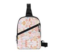 Coral Reef Foldable Chest Sling Bag,Water-Resistant Lightweight Crossbody Pack For Travel Hiking Daily Use,Adjustable Strap Dual Zipper Pockets
