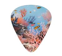 Coral Reef Guitar Plectrums, 12 Pcs Lightweight Guitar Plectrums, 0.46mm/0.71mm/0.96mm Thickness For Acoustic Guitar Acoustic Electric Guitar Ukulele Bass