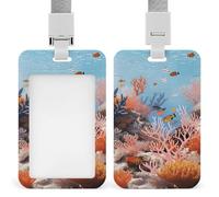 Coral Reef ID Badge Holder with Lanyard ID Holder