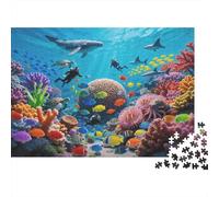 Coral Reef Jigsaw Puzzle 1000Pc Recycled Paper Tropical Fish Puzzles for Adults Fun And Challenging Family Game Holiday Blessings Gift for Men 52x38cm/1000pcs
