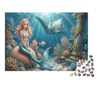 Coral Reef Mermaid 1000 Piece Puzzle for Relaxation Atlantis for First-Time Jigsaw Users Memory Improvement Housewarming Gift 70x50cm/1000pcs