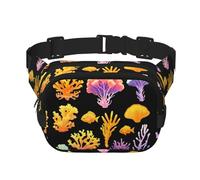 Coral Reef Pattern Pattern trendy fashionable waist bag, unisex travel sports messenger bag
