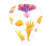 Coral Reef Pattern Printed pick set - 12 pieces, thin, medium and thick guitar picks, suitable for guitar, bass, electric guitar and ukulele
