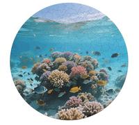 Coral Reef Personalized Jigsaw Puzzles, 195Pcs Custom Wooden Jigsaw Puzzle Round Puzzle Gift Adult