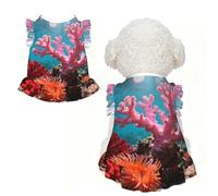 Coral Reef Pink M Pet Apparel for Small Dogs-Cute Summer Outfit for Puppy, Soft Breathable Pet Clothes for Cat