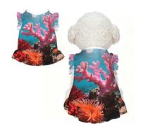 Coral Reef Pink M Pet Apparel for Small Dogs-Cute Summer Outfit for Puppy, Soft Breathable Pet Clothes for Cat