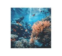 Coral Reef Print Building Brick Block Puzzle Square Creative Building Blocks Jigsaw Home Desk Decor