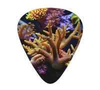 Coral Reef print Celluloid Guitar Plectrums for Acoustic Guitar Bass,Guitar Picks with Organizer Box