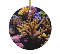 Coral Reef Print Christmas Decorations Santa Xmas Tree Ceramic Round Hanging Keepsake Gifts Holiday