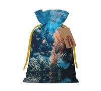 Coral Reef Print Drawstring Pouch For Gifts,Reusable Adorable Gift Bags,Perfect For Jewelry And More