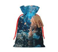 Coral Reef Print Drawstring Pouch For Gifts,Reusable Adorable Gift Bags,Perfect For Jewelry And More
