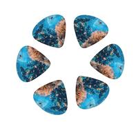 Coral Reef Print Guitar and Ukulele Picks For Music Lovers 12 PCS Mixed Gauges(0.46/0.71/0.96mm)