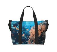 Coral Reef Print Hand Travel Bag with Zipper Weekender Overnight Bag for Women Men Carry On