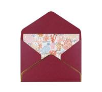 Coral Reef Print Horizontal Gold-Edged Pearl Greeting Card W/Envelope-Holiday,Birthday,Anniversary,Party(2pcs)