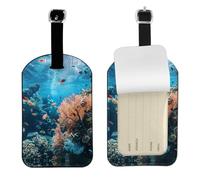 Coral Reef Print Luggage Travel Bag Tags Luggage Tag Holder Name Labels Set for Men Women