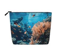 Coral Reef Print Makeup Bag Cute Cosmetic Bag for Women Makeup Pouch Travel Toiletry Bag for Lady