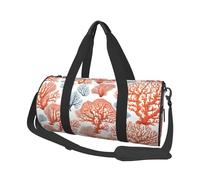 Coral Reef Print Travel Duffel Bag, Foldable Gym Bag Overnight Weekend Bags for Women, Large Holdall Bag Cabin Bag for Sports and Travel
