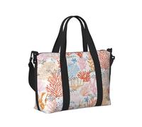 Coral Reef Print Travel Hand Bag Women Men Shoulder Strap Tote for Weekend Getaway Gym Vacation