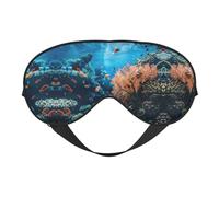 Coral Reef Printing Rest Sleep Eye Mask, Soft Eye Mask for Home Camping, Blocks Light, Comfortable for Most Users