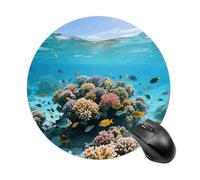 Coral Reef Round Mouse Pads Non-Slip Rubber Base Mouse Mat Cute Mousepad Funny Computer Desk Accessories for Office Home Gaming Work 7.8 X7.8 Inch