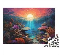 Coral Reef Sunrise 1000 Piece Jigsaw Puzzle Paper for Adults Underwater Scene Puzzle Game for Family Home Decor 70x50cm/1000pcs