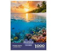 Coral Reef Sunset 1000 Piece Jigsaw Puzzles Fun Challenging Modern Paisaje Family Activity Game Beautiful Decoration for Adults And Kids Age 38x26cm/1000pcs