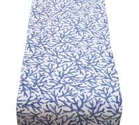 Coral Reef Table Runner in Blue and White. Nautical Seaside Home, Dinner Party Table Decoration. Available in Two Sizes. (180 x 30 cm)