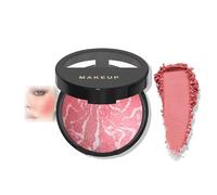 Coral Rose Bloom Baked Marble Blush With Radiant Finish - Lightweight Blendable Powder For Natural Coral Rosy Cheeks On All Skin Tones, Long-Lasting Luminous Glow