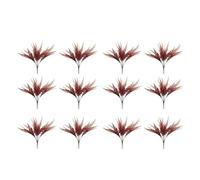 Coral Roses Artificial Flowers Decorative Plastic Material Long Term Use Shrub Fern Potted 4/ 12pc Artificial Flowers for Wreath Making (B, One Size)