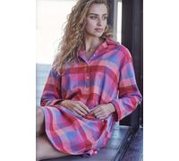"Coral Shire" Square Brushed Cotton Nightshirt British Boxers Coral XS